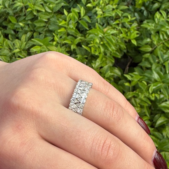 5.76 ct. Pear Cut Lab Grown Diamond Ring 14K White Gold - Picture 5 of 6